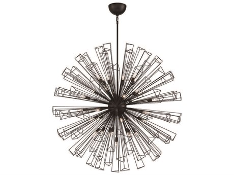 Eurofase Dendelio 35-Light Black Geometric Linear Pendant