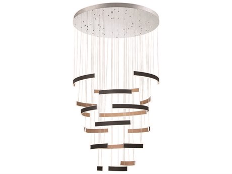 Eurofase Verdura 1-Light Black Brown LED Linear Round Pendant