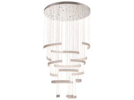 Eurofase Verdura 1-Light Grey White LED Linear Round Pendant