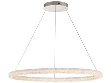 Eurofase Sassi 1-Light Chrome Crystal LED Linear Round Pendant