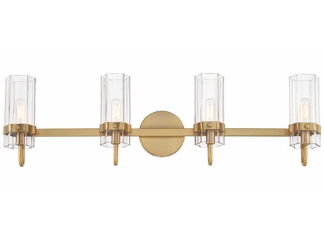 Eurofase Brook 4-Light Brass Glass Vanity Light