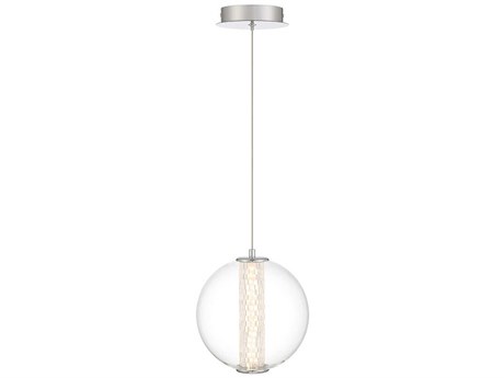 Eurofase Atomo 1-Light Chrome Crystal Glass Globe Mini Pendant