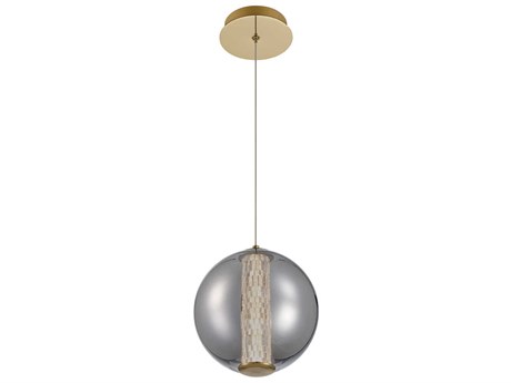 Eurofase Atomo 1-Light Gold Crystal Glass Globe Mini Pendant
