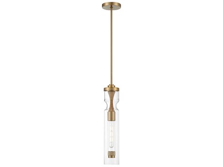 Eurofase Mistero 1-Light Brushed Gold Glass LED Cylinder Mini Pendant