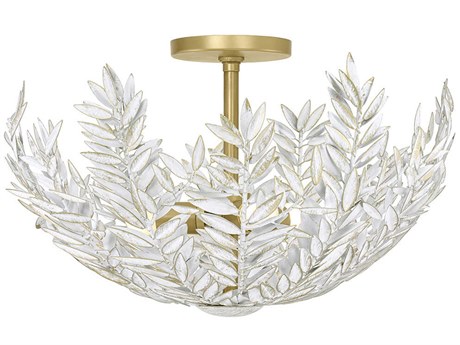 Eurofase Jalore 3-Light Distressed White Semi Flush Mount
