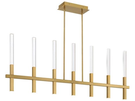 Eurofase Benicio 7-Light Gold Geometric Linear Island Pendant