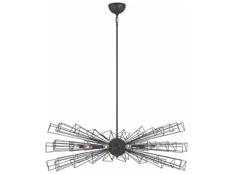 Eurofase Dendelio 10-Light Black Geometric Sputnik Island Pendant