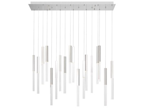 Eurofase Benicio 18-Light Nickel Geometric Linear Island Pendant