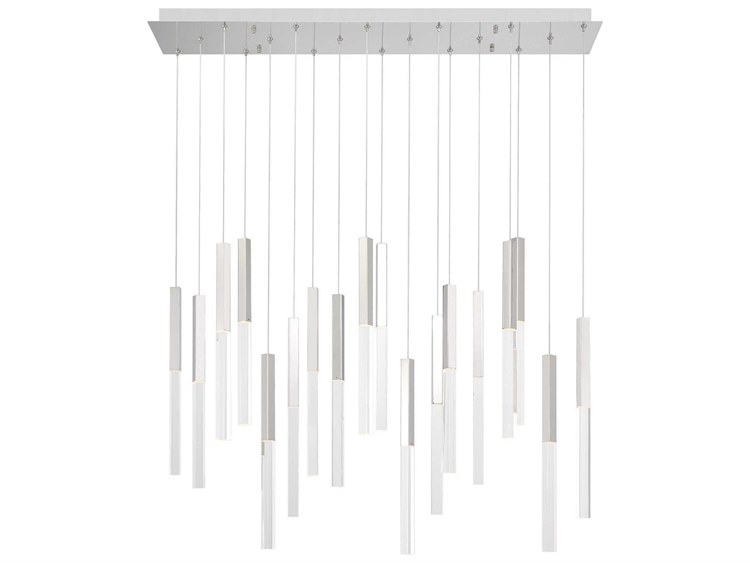 Eurofase Benicio 18-Light Nickel Geometric Linear Island Pendant