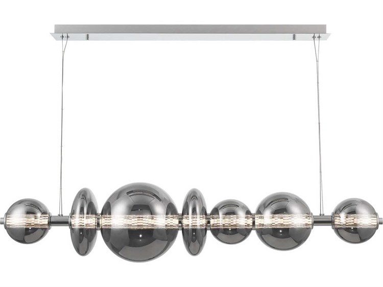 Eurofase Atomo 1-Light Chrome Globe Geometric Island Pendant