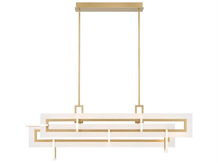 Eurofase Inizio 1-Light Gold Geometric Linear Island Pendant