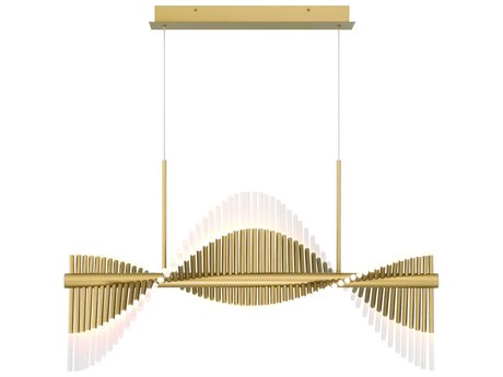 Eurofase Voltik 120-Light Gold Geometric Linear Island Pendant