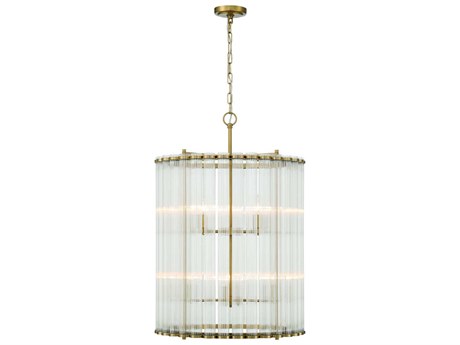 Eurofase Glasbury 8-Light Gold Cylinder Pendant