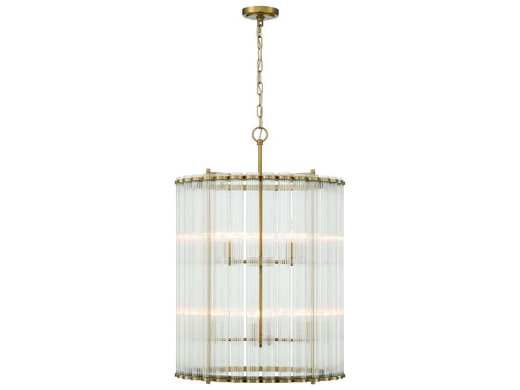 Eurofase Glasbury 8-Light Gold Cylinder Pendant
