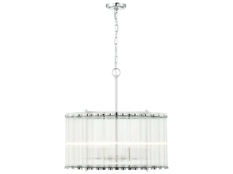 Eurofase Glasbury 6-Light Nickel Drum Chandelier