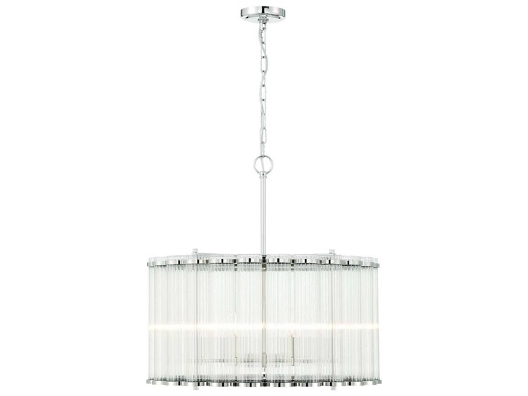 Eurofase Glasbury 6-Light Nickel Drum Chandelier
