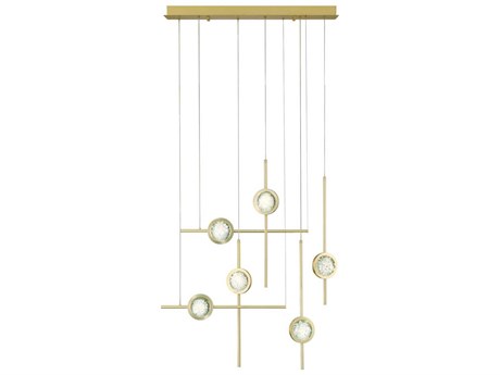 Eurofase Barletta 6-Light Gold Linear Island Pendant