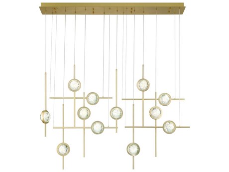 Eurofase Barletta 12-Light Gold Linear Island Pendant