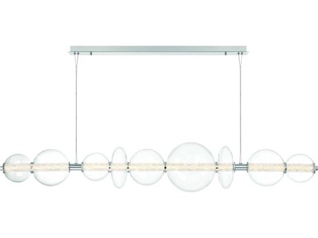 Eurofase Atomo 1-Light Chrome Globe Geometric Island Pendant