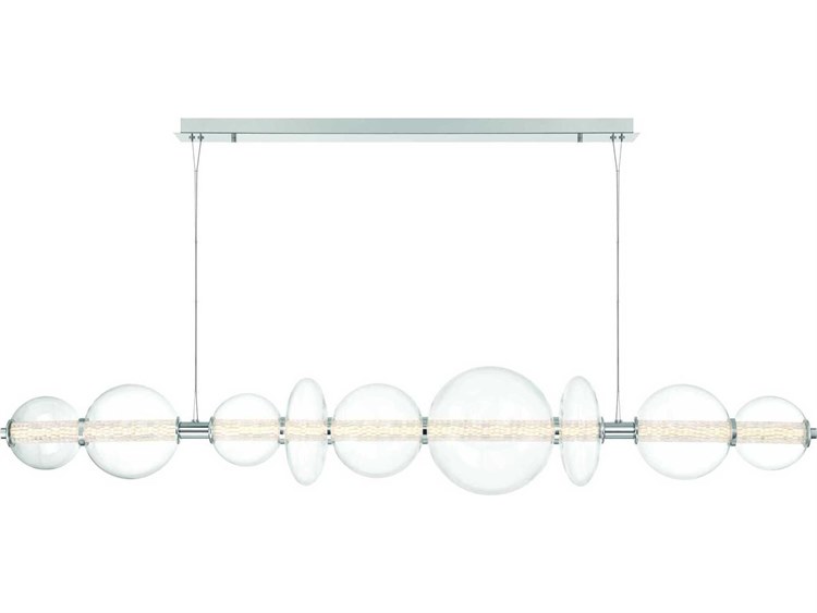 Eurofase Atomo 1-Light Chrome Globe Geometric Island Pendant