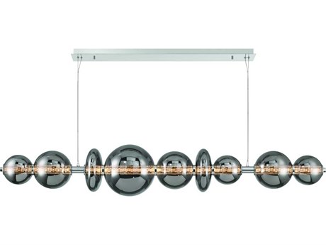 Eurofase Atomo 1-Light Chrome Globe Geometric Island Pendant
