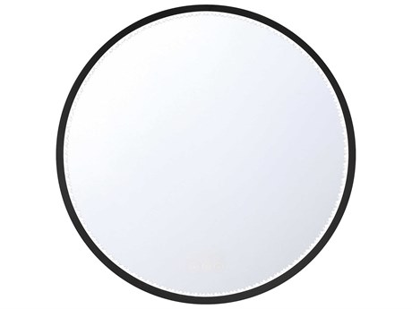 Eurofase Cerissa Black Round Wall Mirror