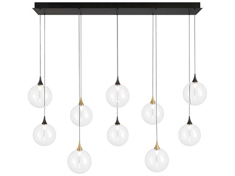 Eurofase Iissa 10-Light Gold Black Globe Island Pendant