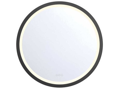 Eurofase Artell Black Round Wall Mirror