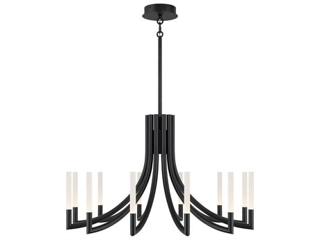 Eurofase Olette 12-Light Black Linear Chandelier