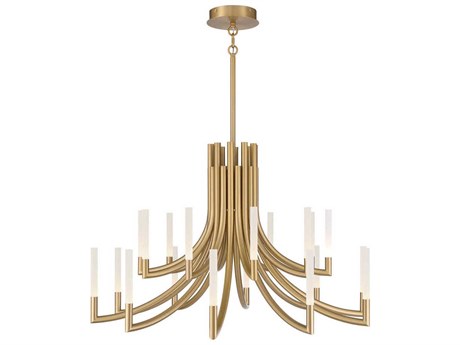 Eurofase Olette 20-Light Gold Geometric Linear Chandelier