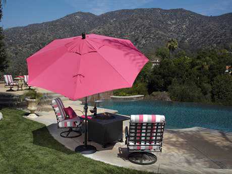 Treasure Garden Quick Ship Market Aluminum 9 Foot Octagon Collar Tilt Crank Lift Patio Umbrella