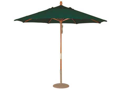 Treasure Garden Quick Ship Market Wood 9' Octagon Pully Lift Umbrella
