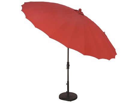 Treasure Garden Special Order Sunbrella 10 Foot Shanghai Aluminum Round Collar Tilt Crank Lift Patio Umbrella