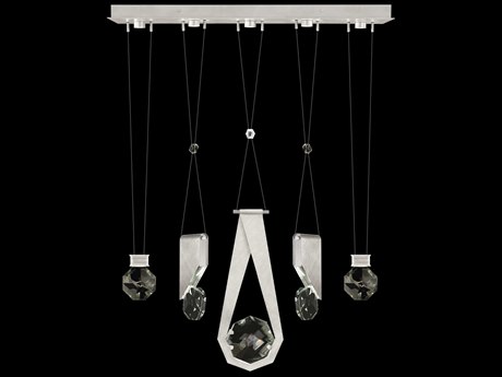 Fine Art Handcrafted Lighting Aria 5-Light Silver Geometric Island Pendant