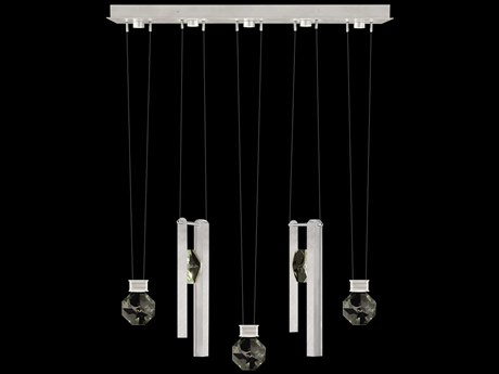 Fine Art Handcrafted Lighting Aria 5-Light Silver Geometric Island Pendant