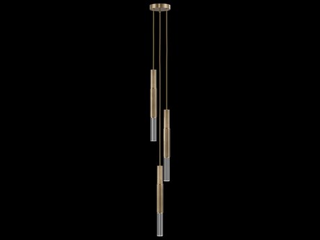 Fine Art Handcrafted Lighting Antonia 3-Light Gold Leaf Linear Mini Pendant