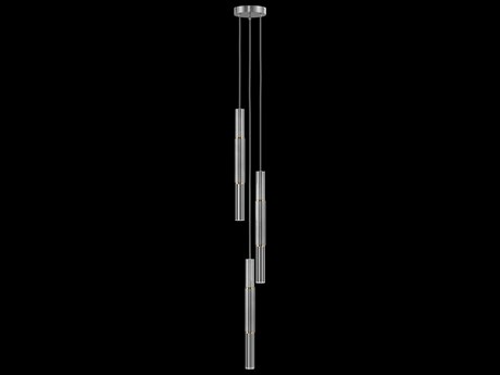 Fine Art Handcrafted Lighting Antonia 3-Light Silver Leaf Linear Mini Pendant