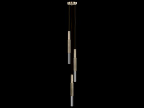 Fine Art Handcrafted Lighting Antonia 3-Light Soft Gold Leaf Linear Mini Pendant