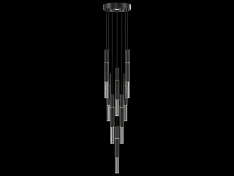 Fine Art Handcrafted Lighting Antonia 8-Light 3-Light Black Linear Pendant