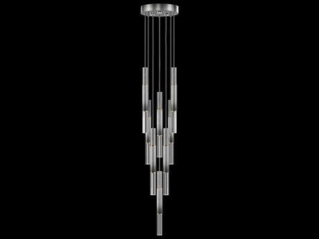 Fine Art Handcrafted Lighting Antonia 8-Light 3-Light Ombre Silver Linear Pendant