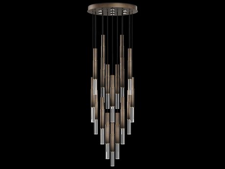 Fine Art Handcrafted Lighting Antonia 18-Light 7-Light Bronze Linear Pendant