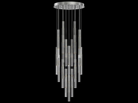 Fine Art Handcrafted Lighting Antonia 18-Light 7-Light Silver Leaf Linear Pendant