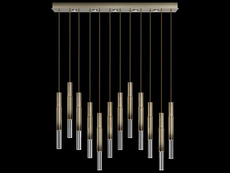 Fine Art Handcrafted Lighting Antonia 12-Light 5-Light Ombre Bronze Linear Island Pendant