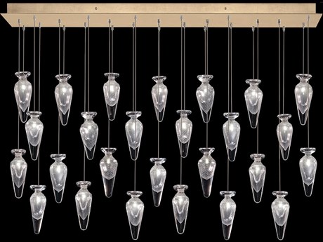 Fine Art Handcrafted Lighting Essence 26-Light Gold Linear Island Pendant