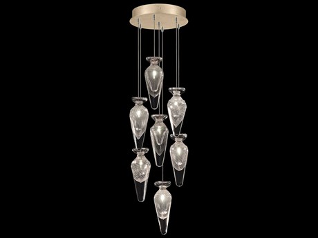 Fine Art Handcrafted Lighting Essence 7-Light Gold Pendant