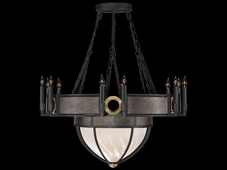 Fine Art Handcrafted Lighting Mirage 15-Light Black Iron Traditional Candelabra Chandelier