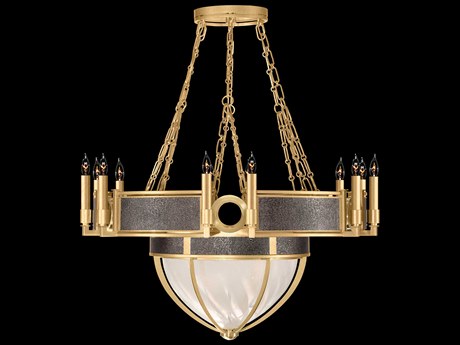 Fine Art Handcrafted Lighting Mirage 15-Light Gold Leaf Traditional Candelabra Chandelier