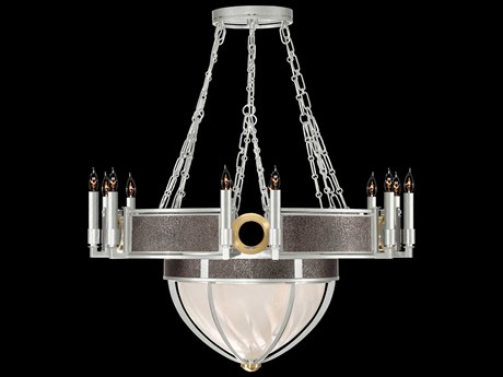 Fine Art Handcrafted Lighting Mirage 15-Light Silver Leaf Traditional Candelabra Chandelier