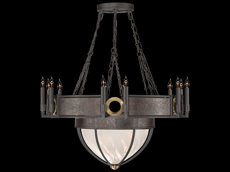 Fine Art Handcrafted Lighting Mirage 15-Light Midnight Steel Traditional Candelabra Chandelier