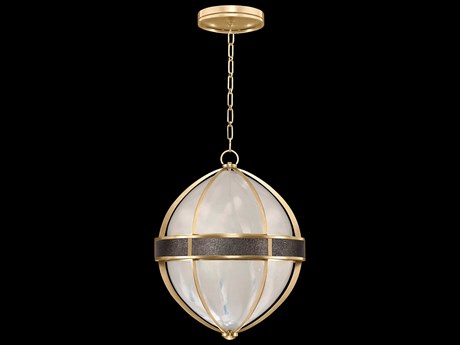 Fine Art Handcrafted Lighting Mirage 3-Light Gold Leaf Traditional Round Pendant